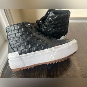 Vans Stacked Hi-top leather check